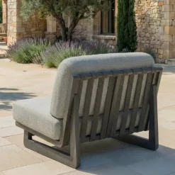 Discount Poltrona da giardino in alluminio Long Beach Grigio antracite e tortora Poltrona Relax|Tavolini Da Giardino, Divani