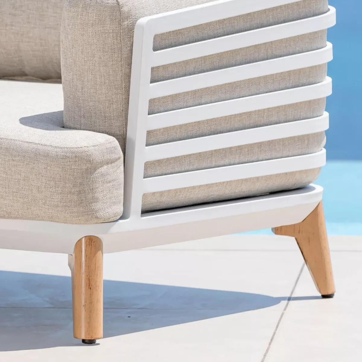 Clearance Poltrona da giardino in alluminio Monte Carlo Bianco e tortora Poltrona Relax|Tavolini Da Giardino, Divani