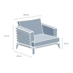 Sale Poltrona da giardino in alluminio Monte Carlo Grigio antracite e beige Poltrona Relax|Tavolini Da Giardino, Divani