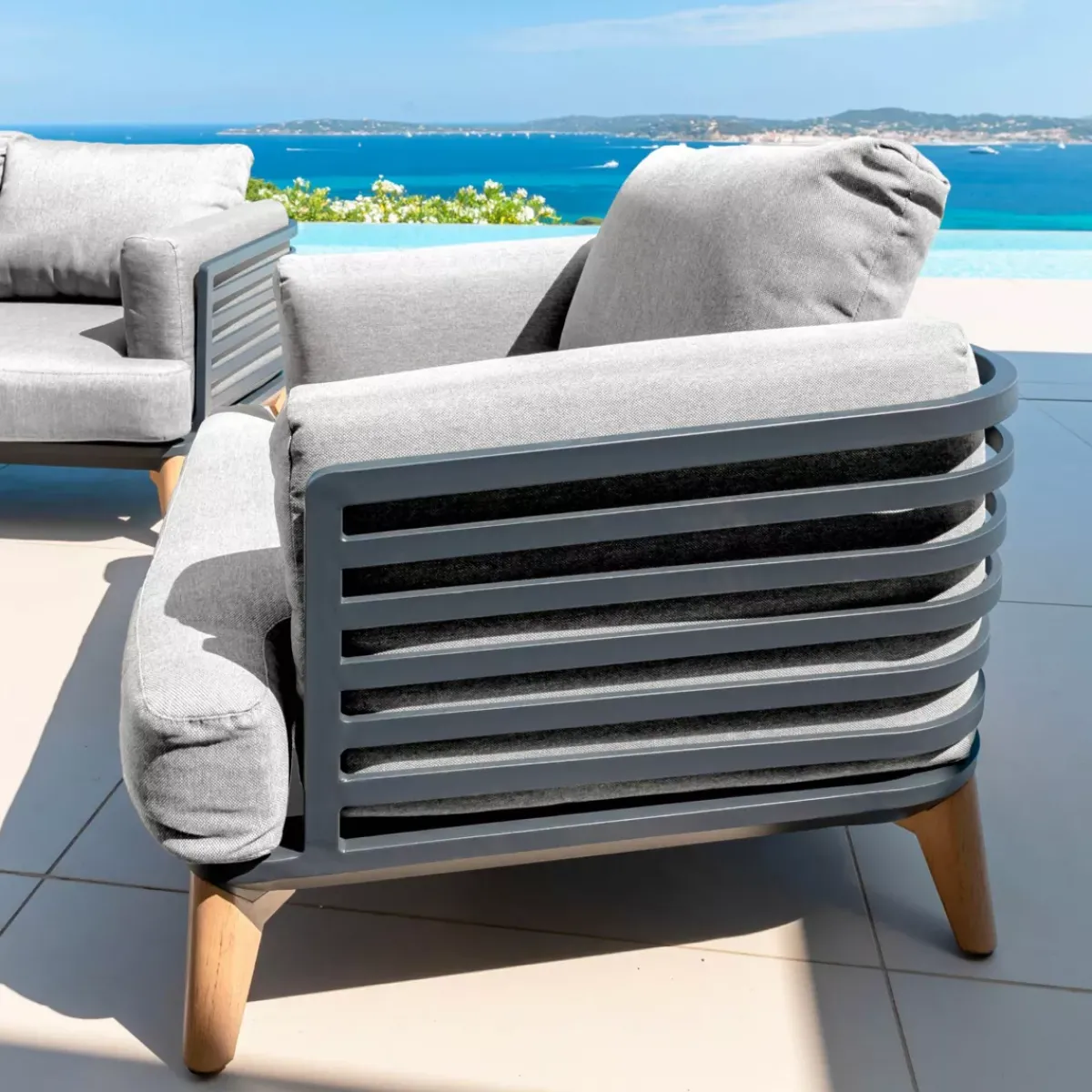 Online Poltrona da giardino in alluminio Monte Carlo Grigio antracite e grigio chiaro Poltrona Relax|Tavolini Da Giardino, Divani