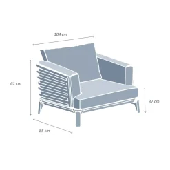 Clearance Poltrona da giardino in alluminio Monte Carlo Grigio antracite e verde rosmarino Poltrona Relax|Tavolini Da Giardino, Divani