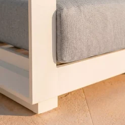 Discount Poltrona da giardino relax in alluminio Elba Bianco e grigio chiaro Poltrona Relax|Tavolini Da Giardino, Divani