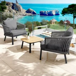 Sale Poltrona da giardino rilassante in alluminio Amalfi Grigio Poltrona Relax|Tavolini Da Giardino, Divani