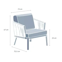 Sale Poltrona da giardino rilassante in alluminio Amalfi Grigio Poltrona Relax|Tavolini Da Giardino, Divani