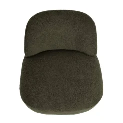 Poltrona girevole in bouclé (seduta 45 cm) Nyxor Verde scuro