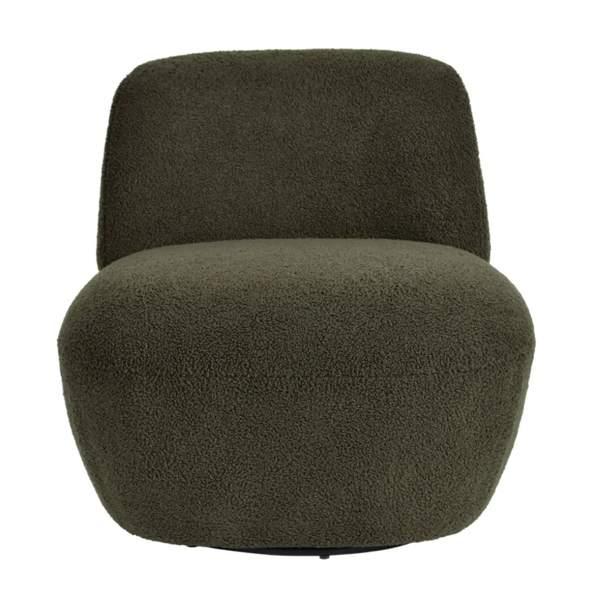 Poltrona girevole in bouclé (seduta 45 cm) Nyxor Verde scuro