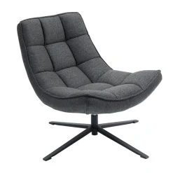 Poltrona girevole in tessuto (seduta 43 cm) Oxxo Grigio antracite