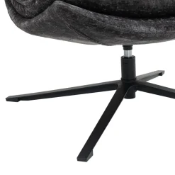 Poltrona girevole in tessuto (seduta 45 cm) Brava Grigio scuro