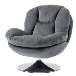 Poltrona girevole in tessuto (seduta 46 cm) Lomy Grigio scuro