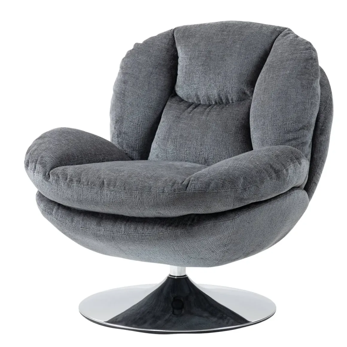 Poltrona girevole in tessuto (seduta 46 cm) Lomy Grigio scuro