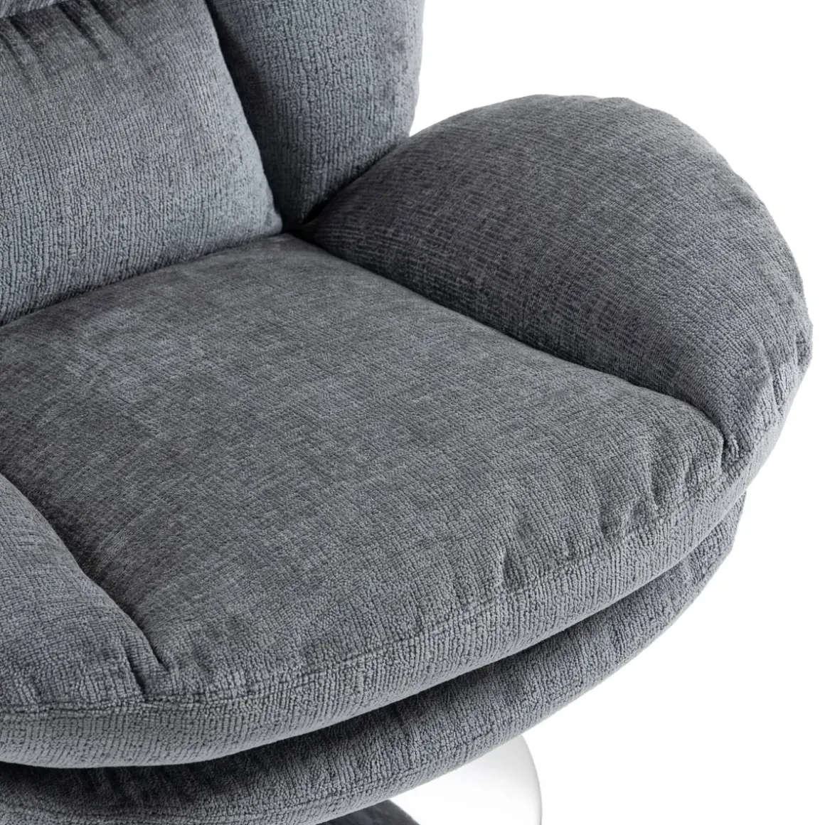 Poltrona girevole in tessuto (seduta 46 cm) Lomy Grigio scuro