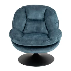 Poltrona girevole in velluto (seduta 46 cm) Lomy Blu grigio