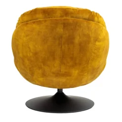 Poltrona girevole in velluto (seduta 46 cm) Lomy Giallo ocra
