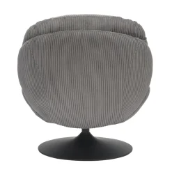 Poltrona girevole in velluto a coste (seduta 46 cm) Lomy Grigio
