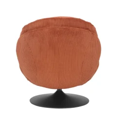 Poltrona girevole in velluto a coste (seduta 46 cm) Lomy Terracotta