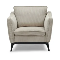 Poltrona in velluto a coste (Altezza seduta 45 cm) Owen Beige