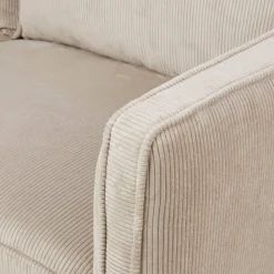Poltrona in velluto a coste (Altezza seduta 45 cm) Owen Beige