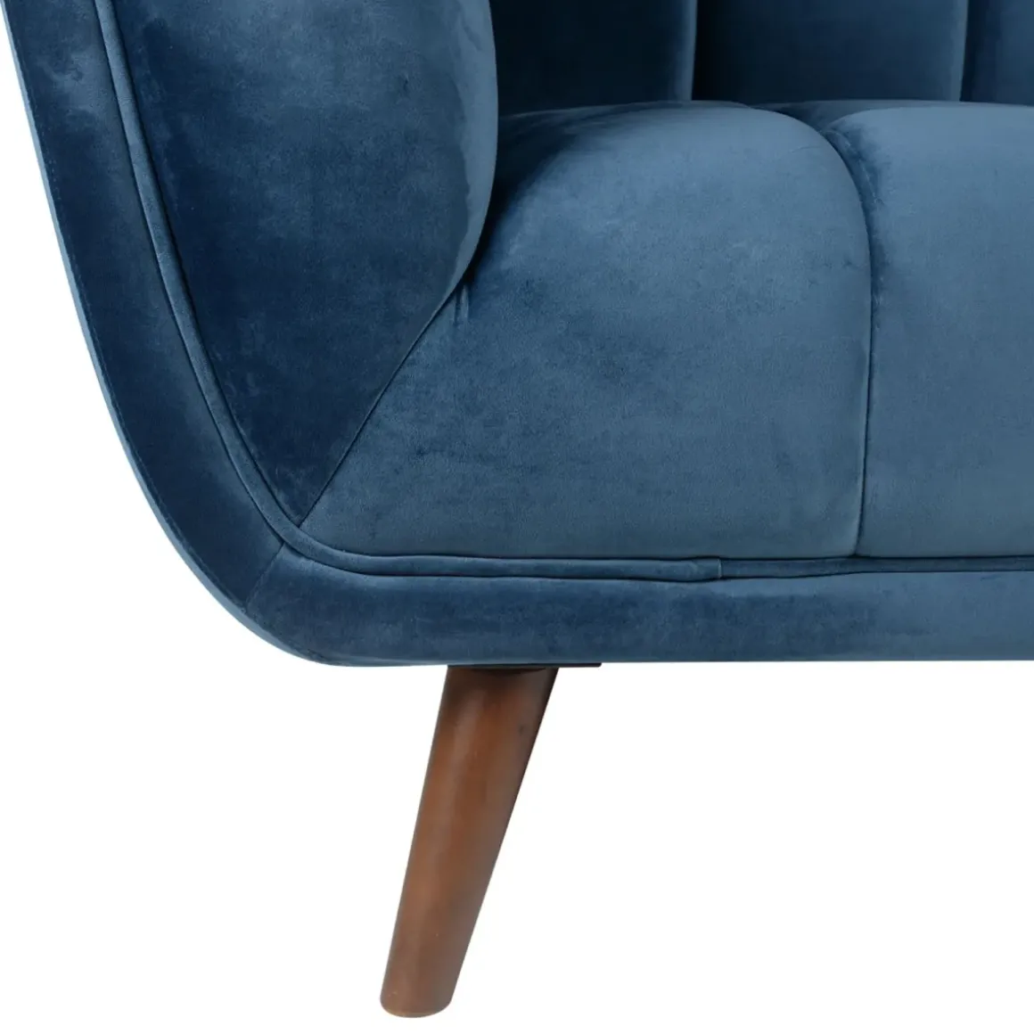 Poltrona in velluto (seduta 45 cm) Rory Blu scuro