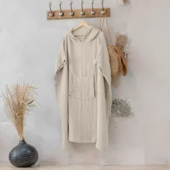 Discount Poncho adulto in garza di cotone Gaïa Biancheria Bagno|Accappatoio