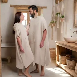 Discount Poncho adulto in garza di cotone Gaïa Biancheria Bagno|Accappatoio
