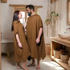 Best Poncho adulto in garza di cotone Gaïa Biancheria Bagno|Accappatoio