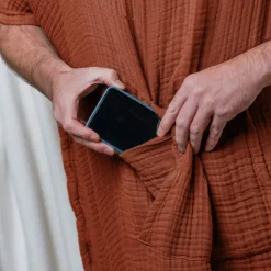 New Poncho adulto in garza di cotone Gaïa Biancheria Bagno|Accappatoio