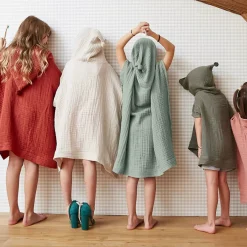 Outlet Poncho da bagno per bambini in garza di cotone 6/10 anni Gaïa Tessile Arredo Bimbi|Biancheria Bagno