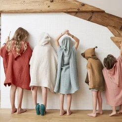 Sale Poncho da bagno per bambini in garza di cotone 2/5 anni Gaïa Tessile Arredo Bimbi|Biancheria Bagno