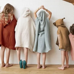 New Poncho da bagno per bambini in garza di cotone 6/10 anni Gaia Tessile Arredo Bimbi|Biancheria Bagno