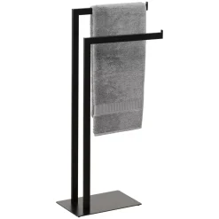 Porta asciugamani doppio (H81 cm) Metallo Nero