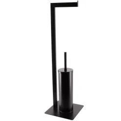 Portarotolo e scopino WC Metallo Nero