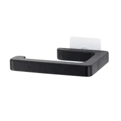Portarotolo per carta igienica adesivo da parete in acacia Easy Chic Nero