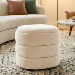 Outlet Pouf contenitore (H38 cm) Kilène Pouf, Sgabelli, Bar|Pouf, Sgabelli
