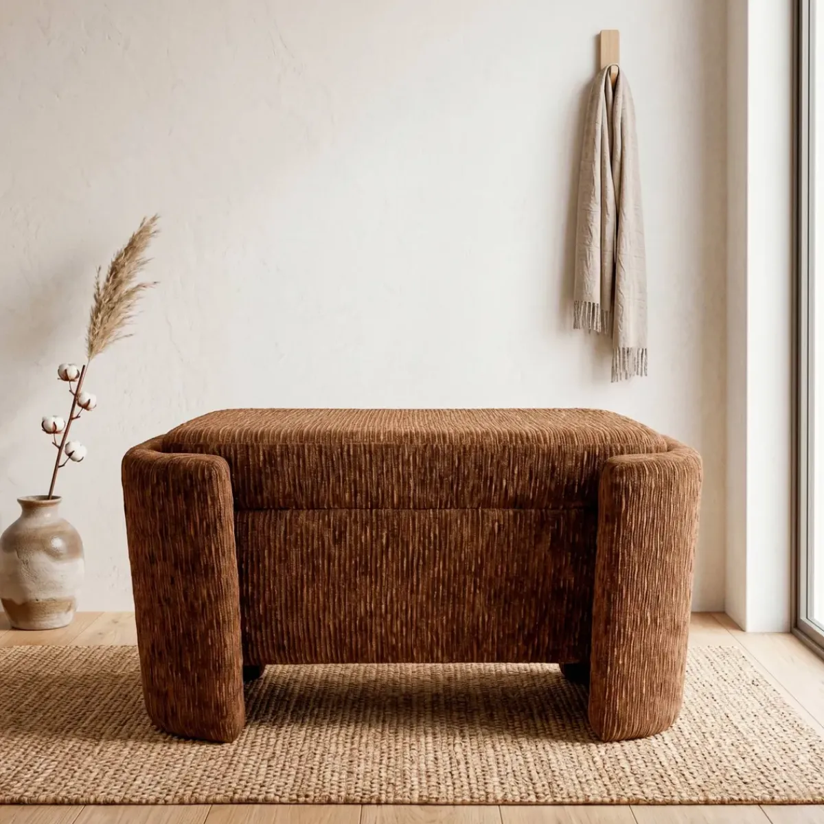 Pouf contenitore in velluto (H40 cm) Chris Pouf, Sgabelli, Bar|Pouf, Sgabelli