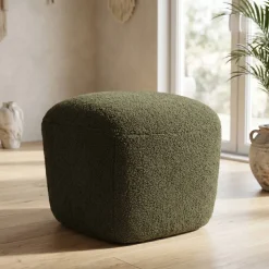Online Pouf in bouclé (H43 cm) Nyxor scuro Pouf, Sgabelli, Bar|Pouf, Sgabelli