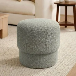 New Pouf in bouclé (H40 cm) Tessaro Pouf, Sgabelli, Bar|Pouf, Sgabelli