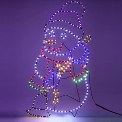 Pupazzo di neve 326 LED (H90 cm) Effetto flash neon Multicolore
