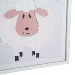 Quadro murale bambini (60 x 40 cm) Pecora Bianco