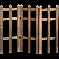 Recinzione in legno con luci Bianco caldo 42 LED