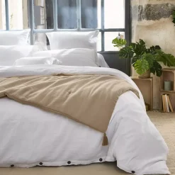 Discount Runner letto garza di cotone (150 x 150 cm) Gaïa Marrone Copriletti, Trapuntine E Runner Letto