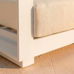 Sale Salotto da giardino alluminio 5 pezzi Elba Bianco e beige Salotto Da Giardino