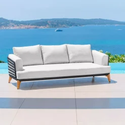 Sale Salotto da giardino alluminio 7 posti 6 pezzi Monte Carlo Grigio antracite e grigio chiaro Salotto Da Giardino