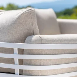 Salotto da giardino alluminio 7 posti 6 pezzi Monte Carlo Bianco e tortora Salotto Da Giardino