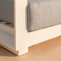 Clearance Salotto da giardino alluminio 5 posti 4 pezzi Elba Bianco e grigio chiaro Salotto Da Giardino