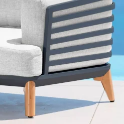 Online Salotto da giardino alluminio 5 posti 4 pezzi Monte Carlo Grigio antracite e grigio chiaro Salotto Da Giardino
