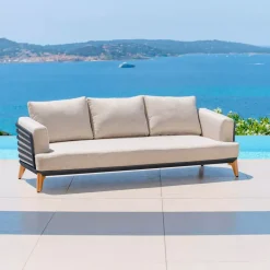 New Salotto da giardino alluminio 7 posti 6 pezzi Monte Carlo Grigio antracite e tortora Salotto Da Giardino