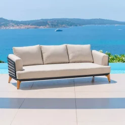 Hot Salotto da giardino alluminio 8 posti 6 pezzi Monte Carlo Grigio antracite e tortora Salotto Da Giardino