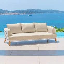 Salotto da giardino alluminio 12 pezzi Monte Carlo Bianco e beige Salotto Da Giardino