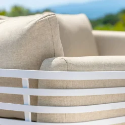 Salotto da giardino alluminio 12 pezzi Monte Carlo Bianco e beige Salotto Da Giardino