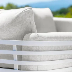 Outlet Salotto da giardino alluminio 12 pezzi Monte Carlo Bianco e grigio chiaro Salotto Da Giardino